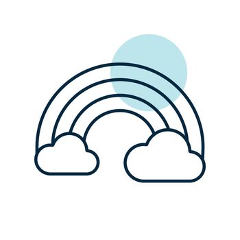 Rainbow and cloud vector icon. Weather sign