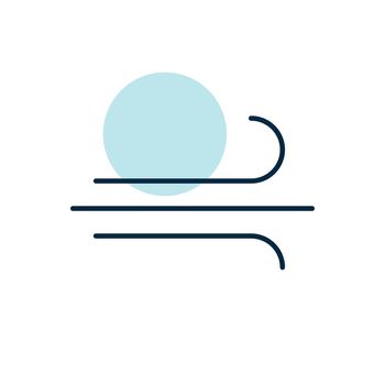 Blowing wind or windy vector icon. Weather sign