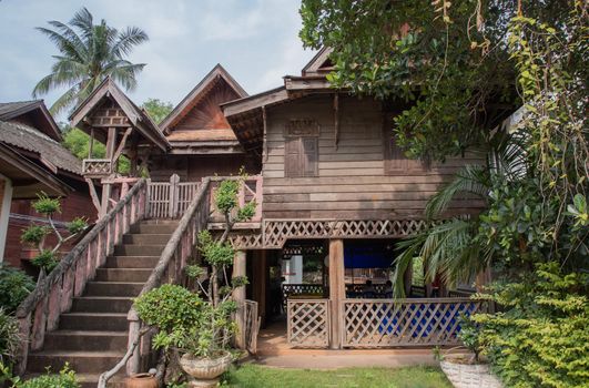 Lanna Thai Style, House with beautiful Ruen Galae style Northern Thai architecture.