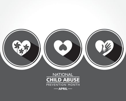 Vector illustration of National Child Abuse Prevention Month observed in April.
