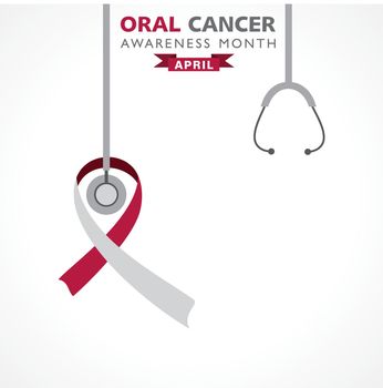 Vector illustration of Oral Cancer Awareness Month observed in April every year