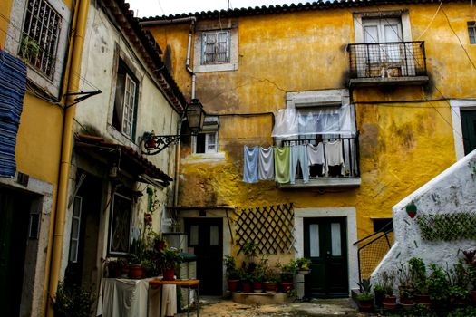 Old houses of Patio do Carrasco in Lisbon
