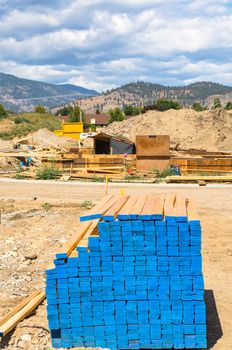 Engineered lumber materials prepared for building construction