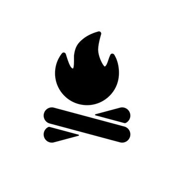 Bonfire vector glyph icon. Camping and Hiking sign