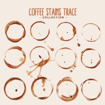 big set of coffee stain trace texture