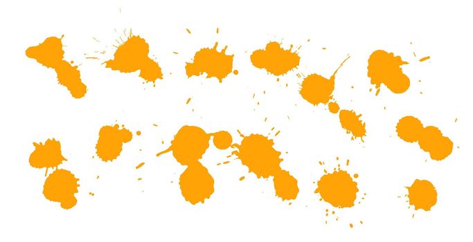 yellow ink drop splatter texture set design