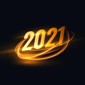 2021 new year background with golden light streak