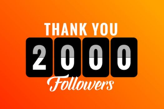 thank you 2000 social media followers and subscribers template