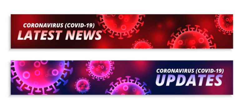 latest coronavirus news and updates wide banners set
