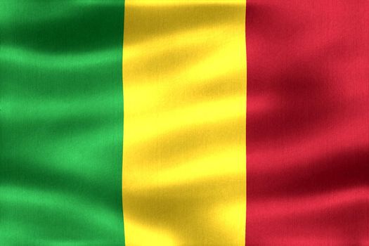 3D-Illustration of a Mali flag - realistic waving fabric flag