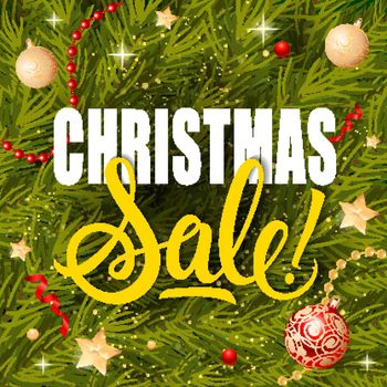 Christmas Sale Lettering and Garlands