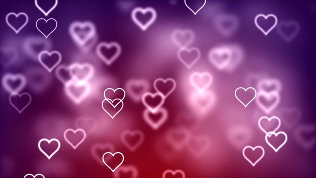 Valentine's day abstract background, flying hearts