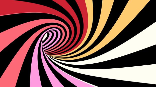 Hypnotic spiral illusion 3D rendering