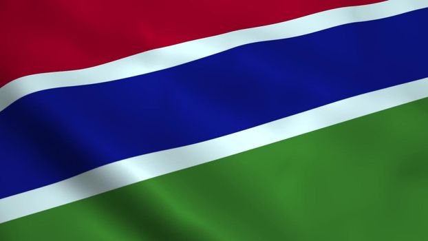 Realistic Gambia flag 3D rendering