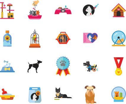 Pets icon set. Can be used for topics like pet shop, veterinary, domestic animal