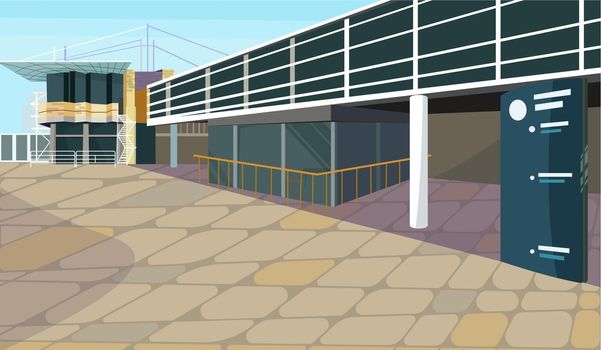 Parking lot for block house vector illustration
