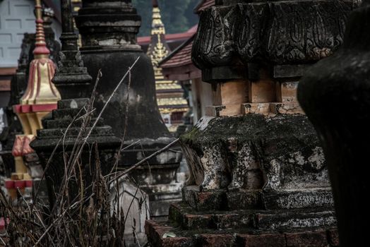 Pagodas, Called chedi containing the ashes of members of the thailand people family, in a Buddhist temple, Buddhist bone ash.