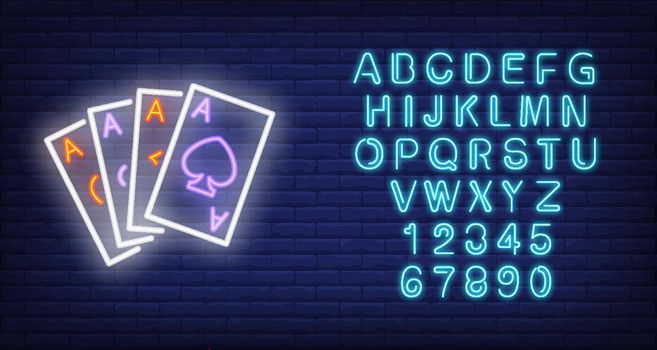 Ace cards neon sign
