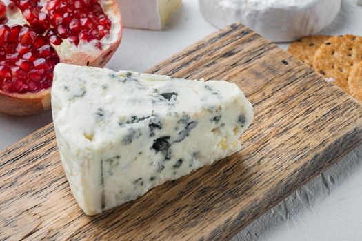 French roquefort cheese, on white background
