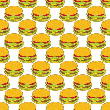 Hamburger. seamless pattern for texture, textiles, packaging, and simple backgrounds. Flat style.