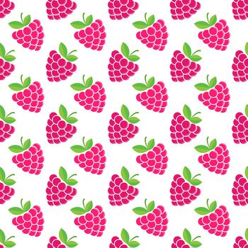 Raspberry. seamless pattern for textures, textiles, packaging and simple backgrounds. Flat style.