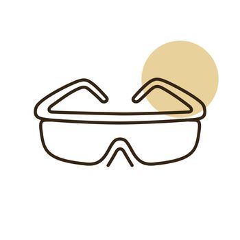 Safety goggles vector flat icon. Construction, repair