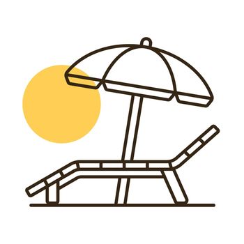 Lounger Beach Sunbed Chair flat vector icon
