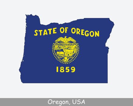 Oregon Map Flag