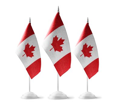 Small national flags of the Canada on a white background