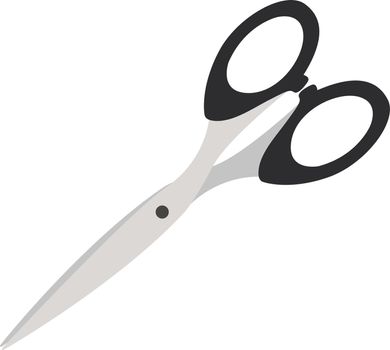 Grey scissors, illustration, vector on white background.