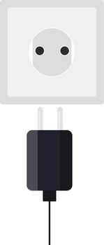 Socket plug, illustration, vector on white background.