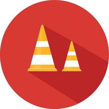 Traffic cones, illustration, vector on white background.
