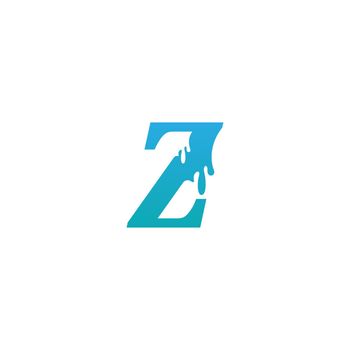 Melting Letter Z icon logo design template