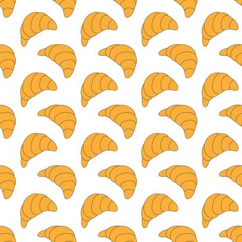 Croissant. Seamless pattern for texture, textiles, packaging, and simple backgrounds. Flat style.