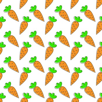 Carrot. Seamless pattern for texture, textiles, packaging, and simple backgrounds. Flat style.