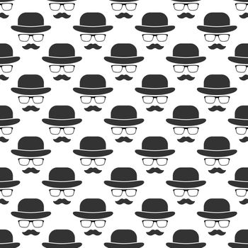 gentleman. Seamless pattern for texture, textiles, packaging, and simple backgrounds. Flat style.
