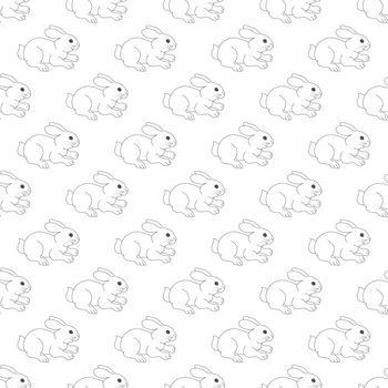 Hare. Seamless pattern for texture, textiles, packaging, and simple backgrounds. Flat style.