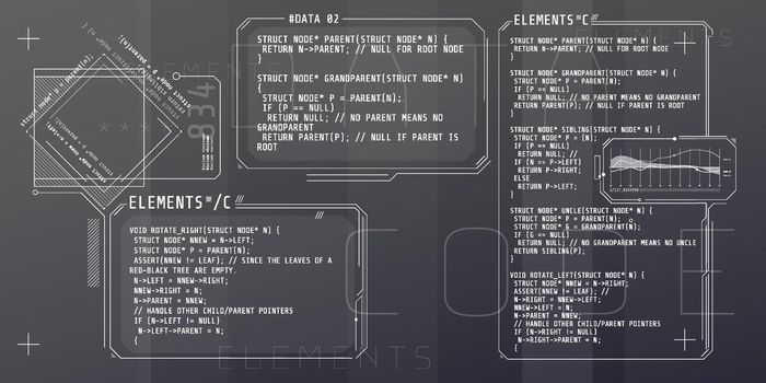 HUD interface elements with part of the code C.