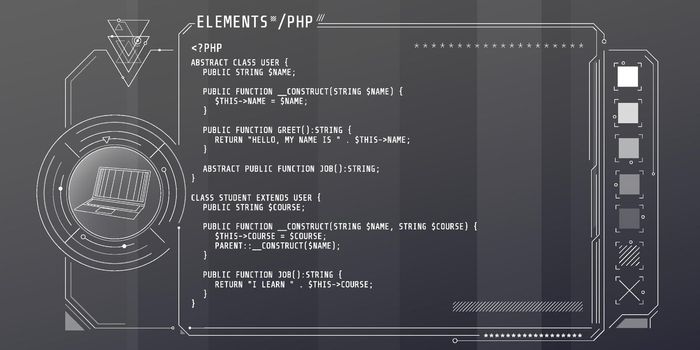HUD interface elements with part of the code PHP.