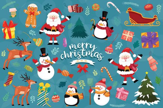 Christmas vector icons New Year decoration illustration of Xmas Christians