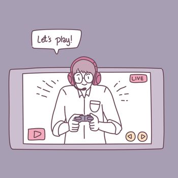 A man who plays games on a smartphone