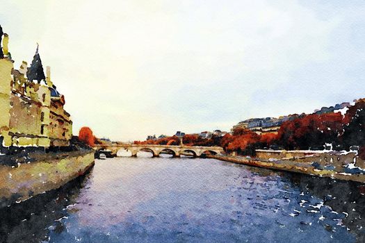 the Seine seen from the bridges of Paris