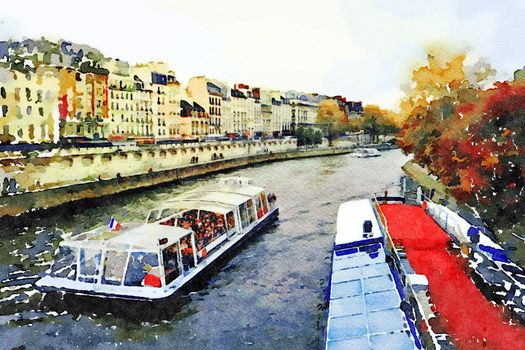 the Seine seen from the bridges of Paris