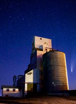 Neowise Comet and Grain Elevator
