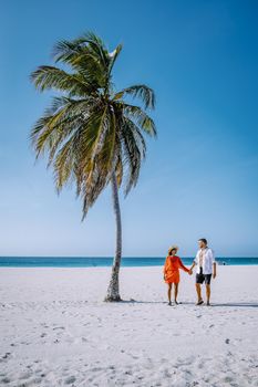 Palm Trees on the shoreline of Eagle Beach in Aruba