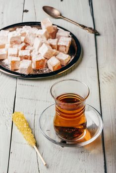 Tea with turkish delight Rahat Lokum