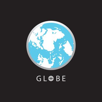Globe map round earth logo vector image,Vector earth globes isolated on black background.