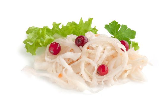 Sauerkraut with cranberry, parsley and lettuce