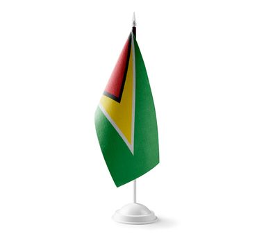 Small national flag of the Guyana on a white background