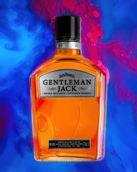 Hamburg Germany, April 11, 2021.American Whiskey Jack Daniel's Gentleman Jack.